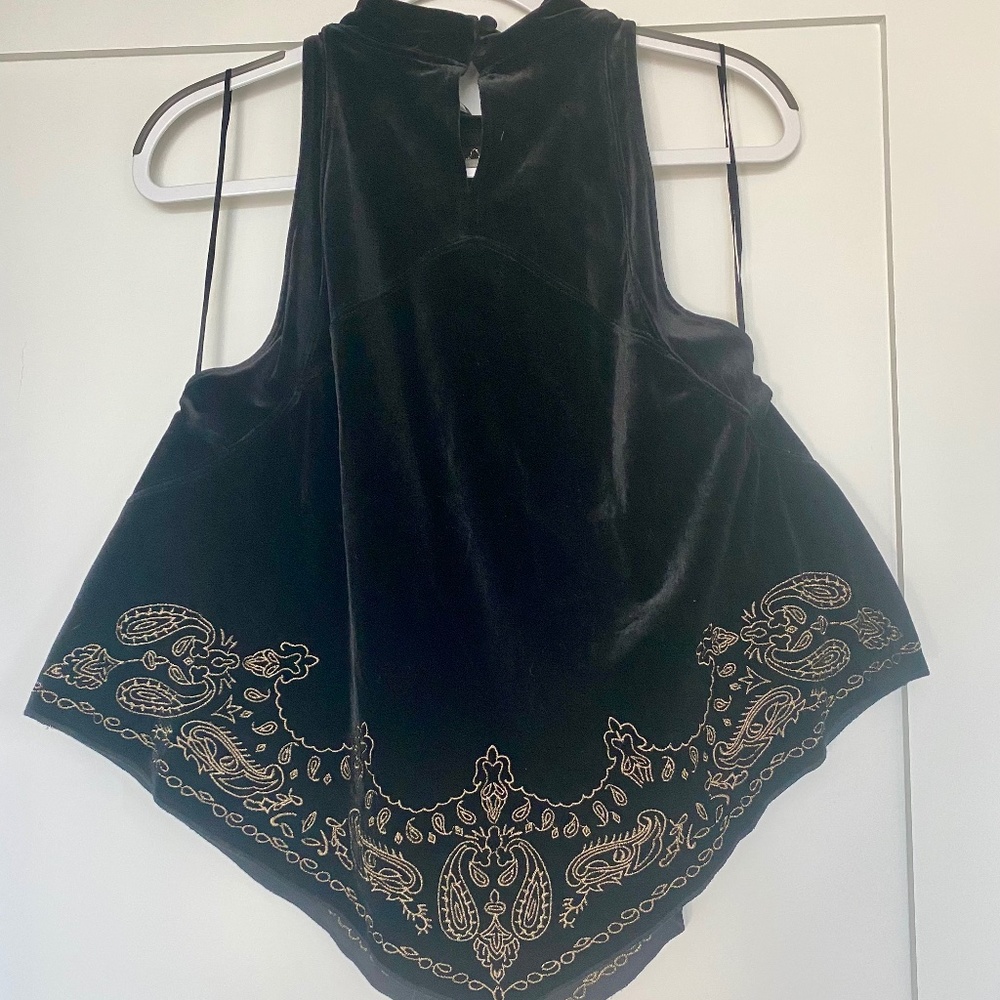 Free People Velvet Back & Gold Inlay Top - Picture 2 of 2